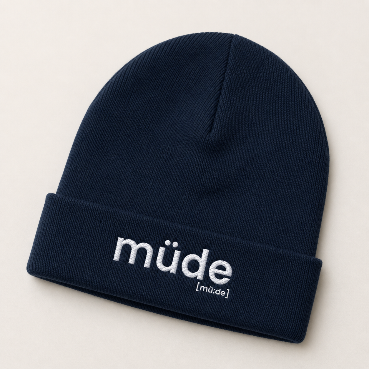 müde. – Bio Beanie für ehrlich-müde Tage French Navy One Size Joispulse Store Kappen & Mützen