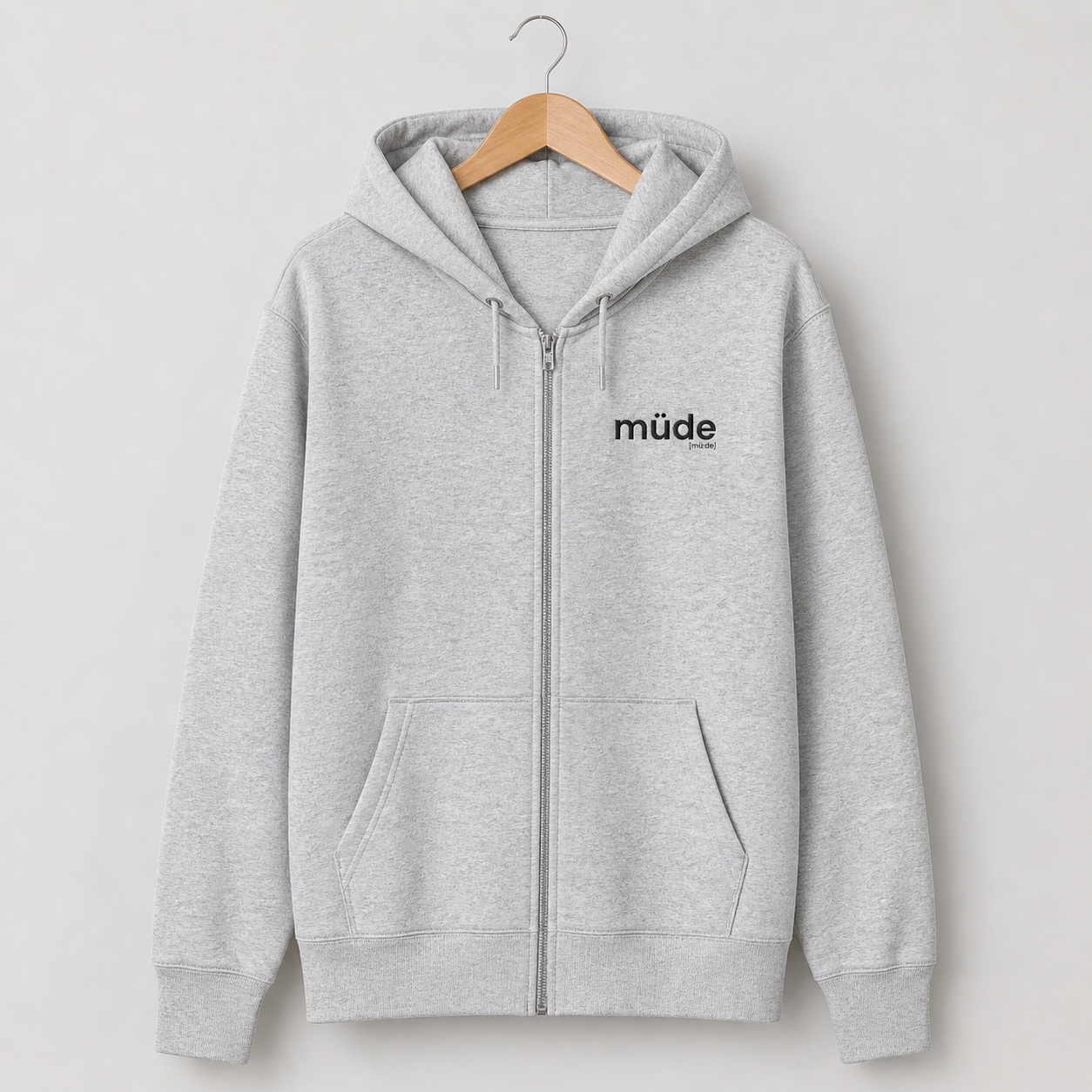 müde. – Bio Zip-Hoodie für ehrliche Übergänge Cool Heather Grey Joispulse Store Jacken/ Zipper