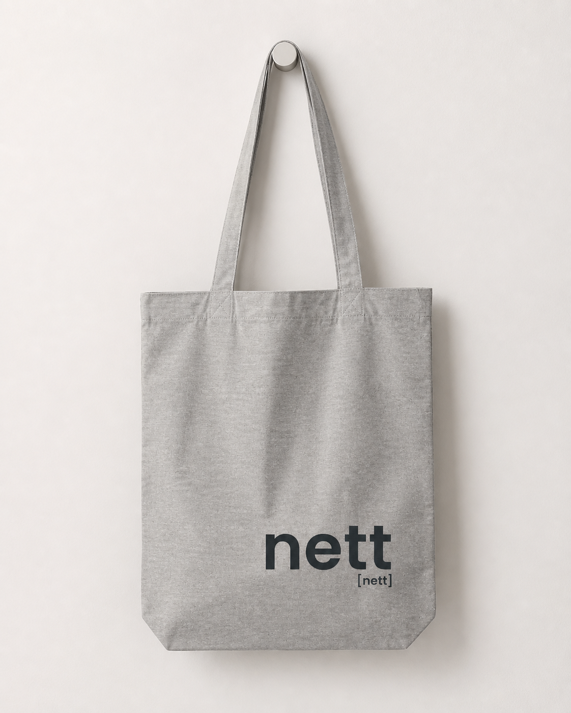 nett. – Bio Stoffbeutel mit ehrlichem Statement Heather Grey ca. 38x42 Joispulse Store Taschen