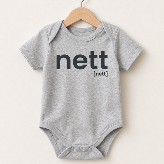 nett. – Bio Baby Body mit Mini-Statement Heather Grey Joispulse Store Kids & Babys