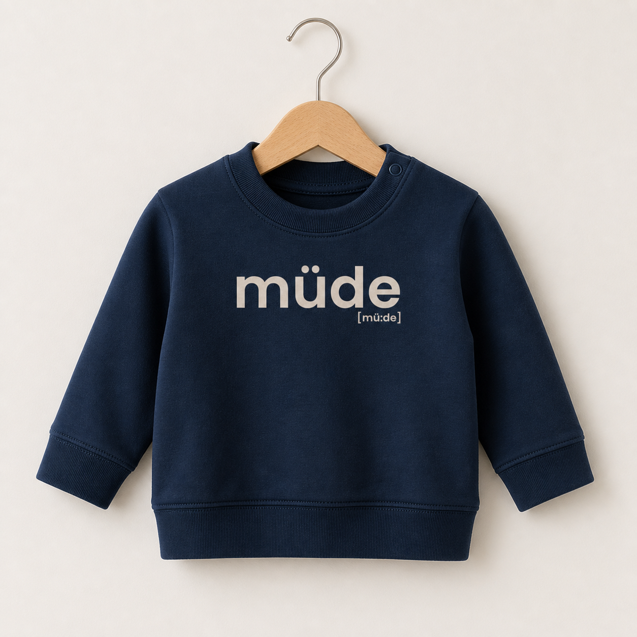 müde. – Bio Baby Sweatshirt mit Ehrlichkeitsfaktor French Navy Joispulse Store Kids & Babys