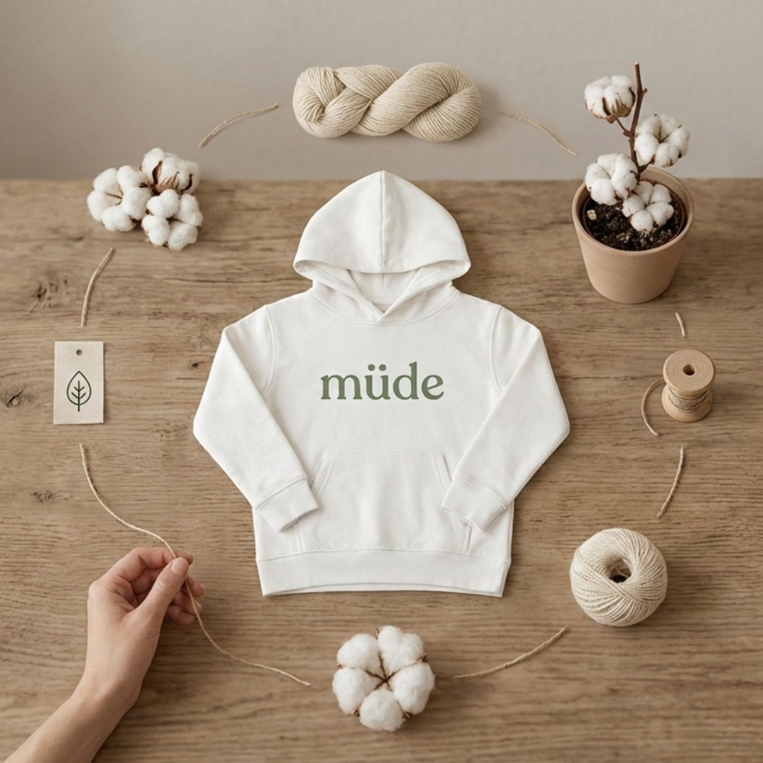 Bio. Bestickt. Bedruckt. Ehrlich. – Warum wir keine Kompromisse bei Materialien machen.