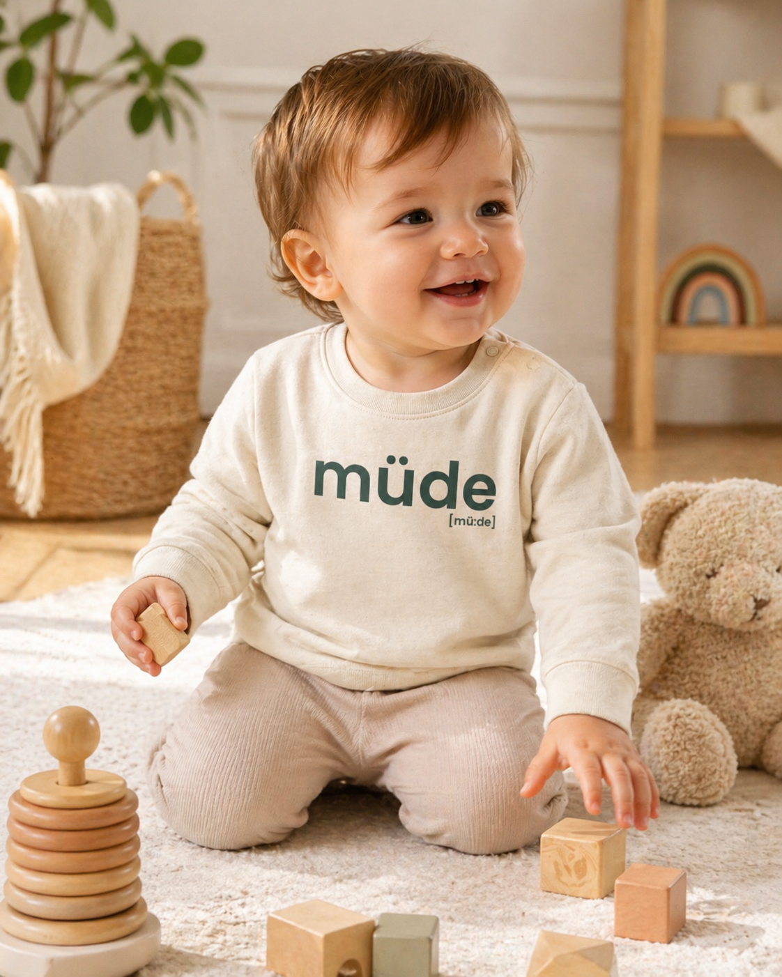 müde. – Bio Baby Sweatshirt mit Ehrlichkeitsfaktor Joispulse Store Kids & Babys