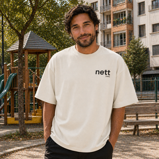 nett. – Bio Oversized T-Shirt mit Stehkragen Joispulse Store Unisex-Shirts