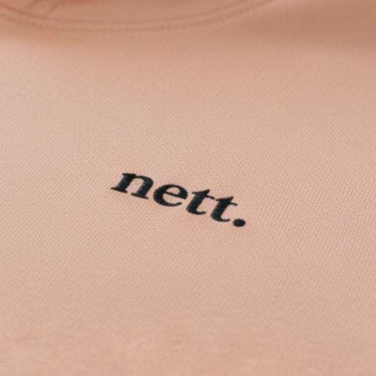 Statement Hoodie "nett." – Bio-Baumwolle Bestickt Unisex