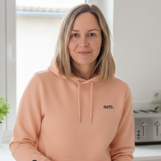 Statement Hoodie "nett." – Bio-Baumwolle Bestickt Unisex