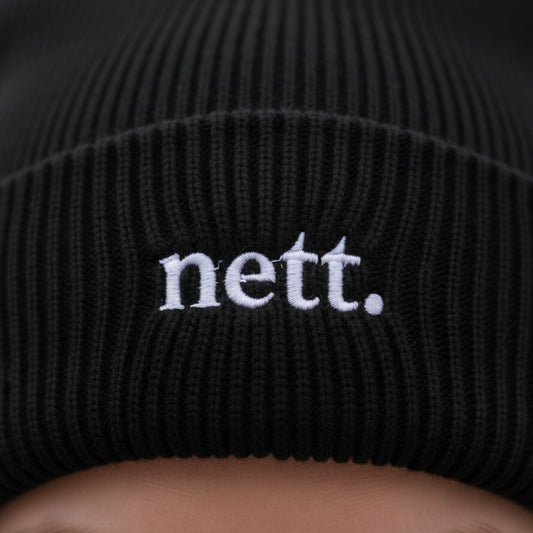 JoisPulse Beanie nett Statement-Mütze Bio-Baumwolle bestickt