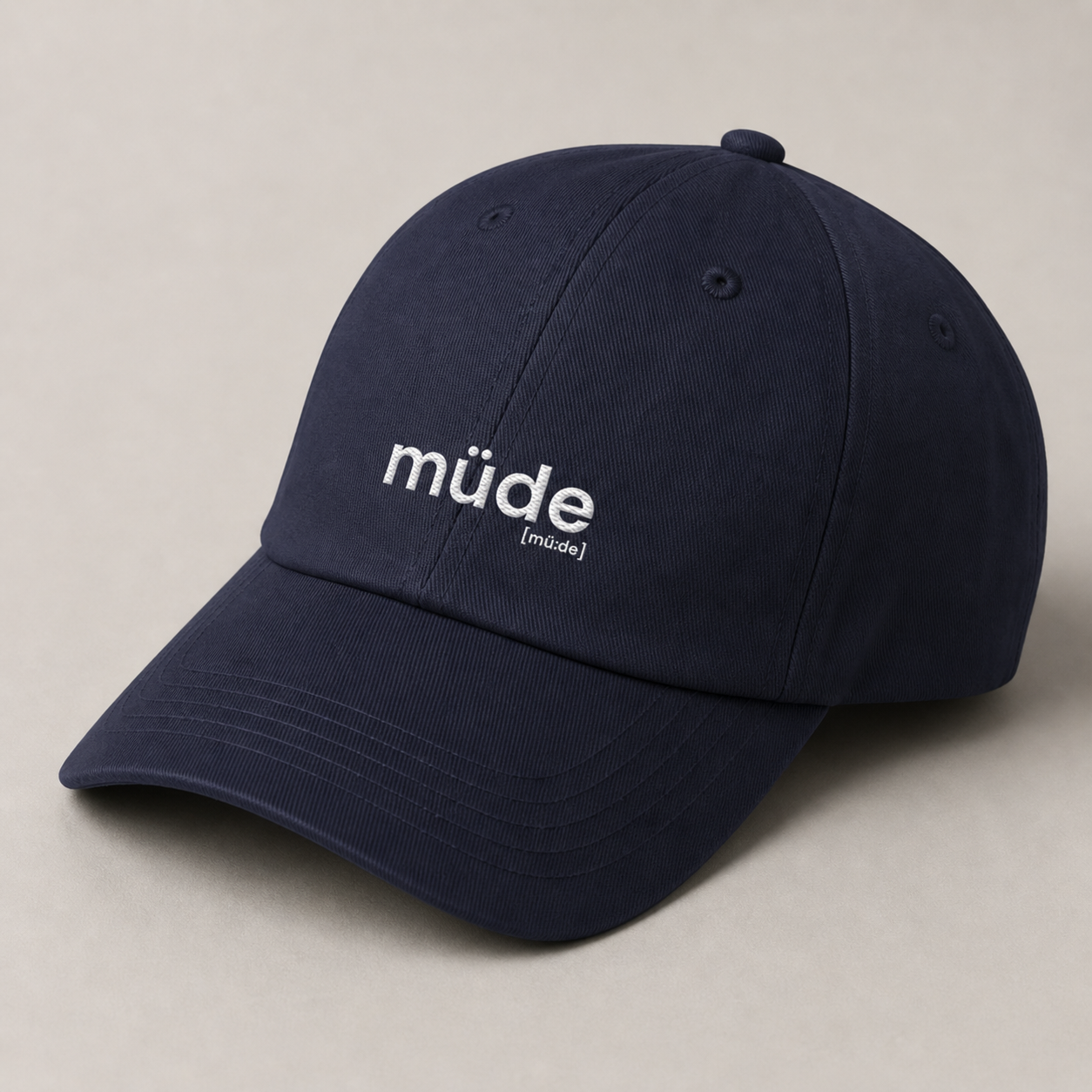 müde. – Bio Basecap mit Ehrlichkeitsfaktor Navy One Size Joispulse Store Kappen & Mützen