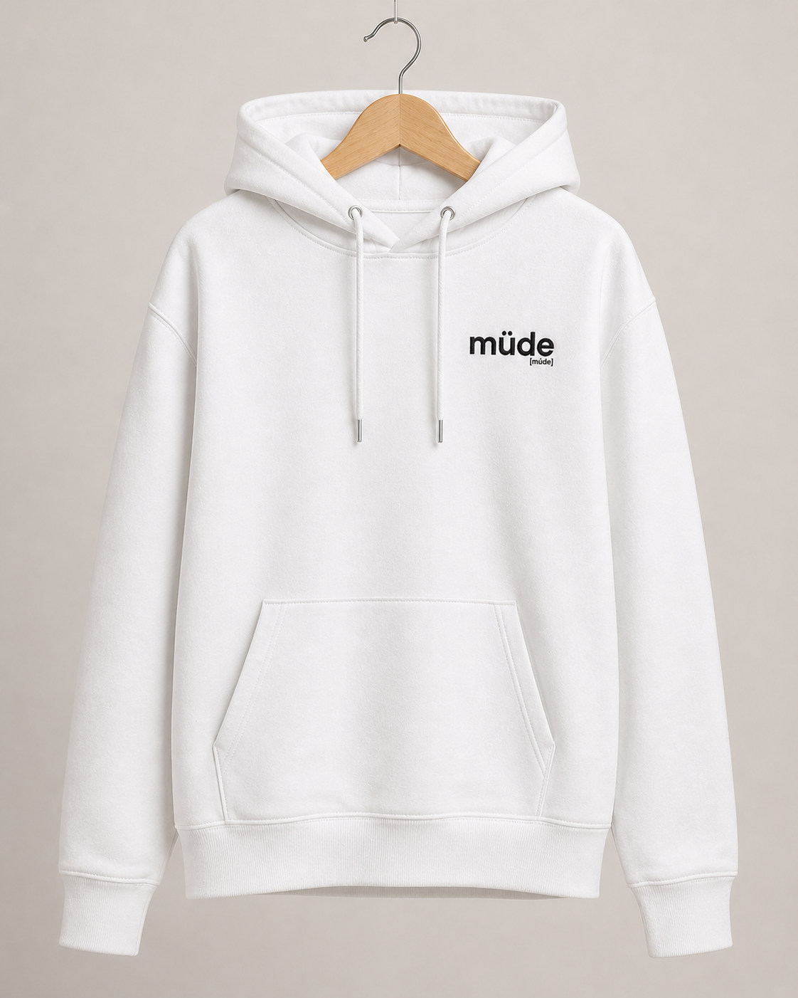 müde. – Bio Hoodie mit ehrlichem Statement White Joispulse Store Hoodies