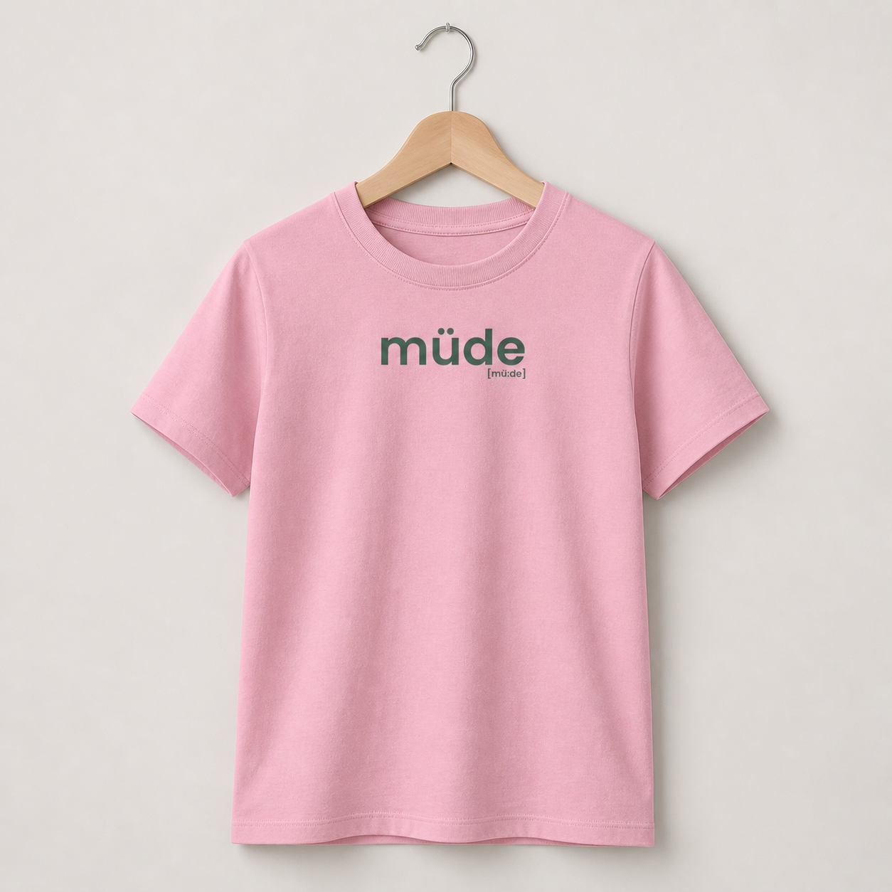 müde. – Bio Kinder T-Shirt mit ehrlichem Statement Cotton Pink Joispulse Store Kids & Babys