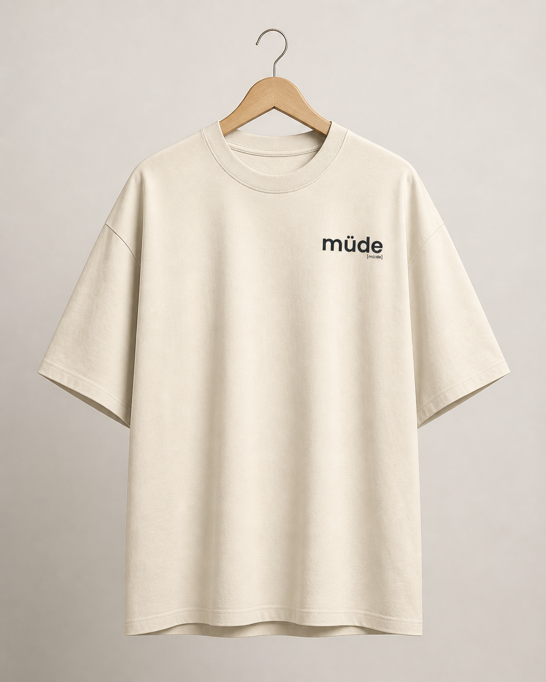 müde. – Bio Oversized T-Shirt mit ehrlichem Statement Natural Raw Joispulse Store Unisex-Shirts