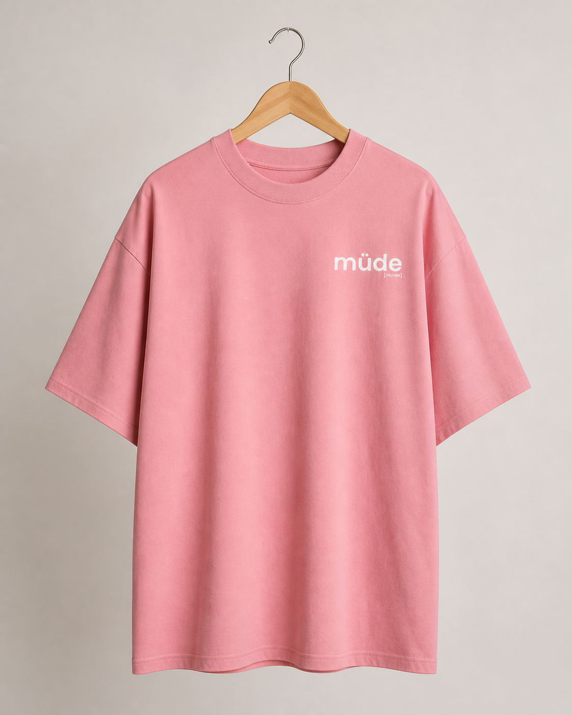 müde. – Bio Oversized T-Shirt mit ehrlichem Statement Pink Joy Joispulse Store Unisex-Shirts