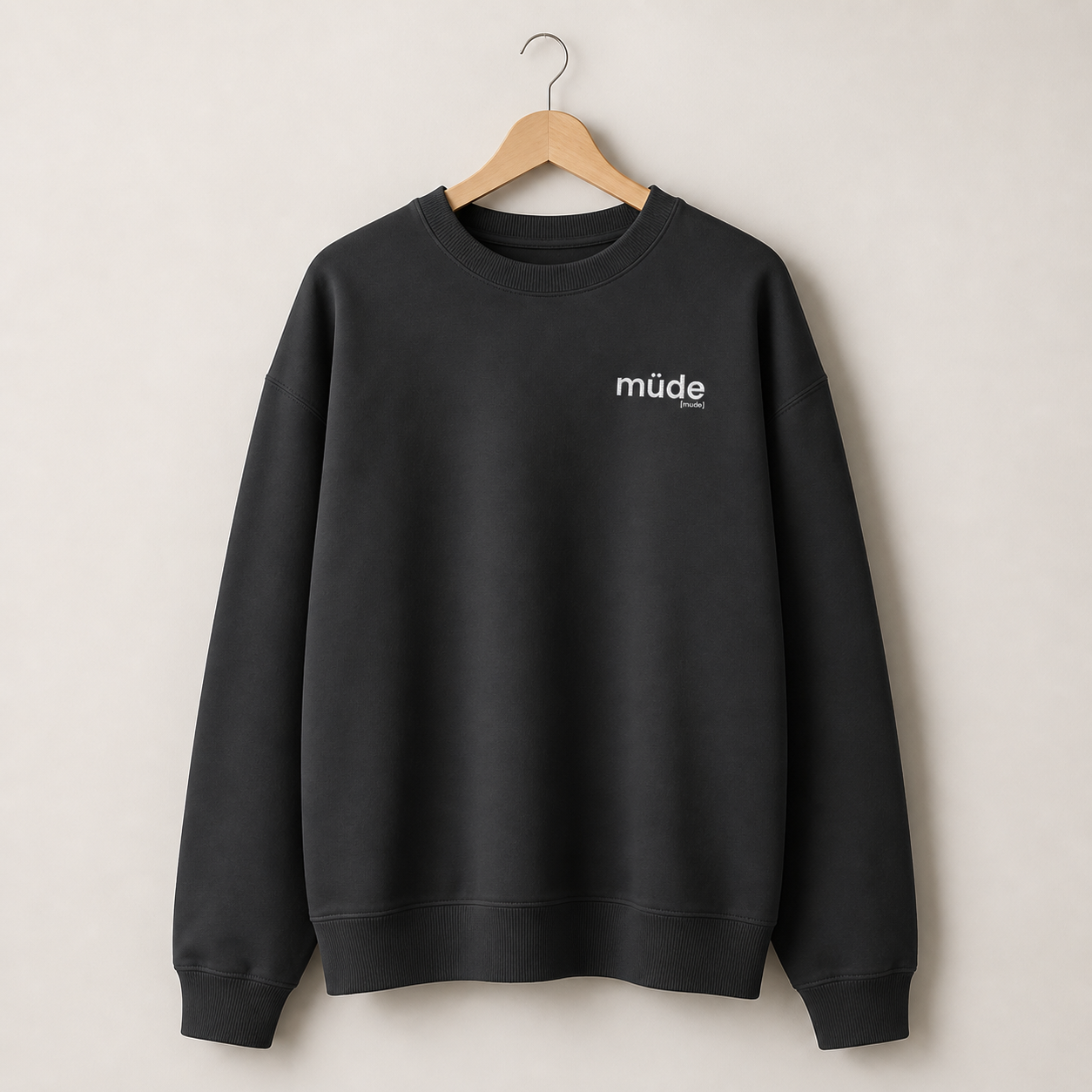 müde. – Bio Oversized Sweatshirt für ehrliche Tage Black Joispulse Store Sweatshirts
