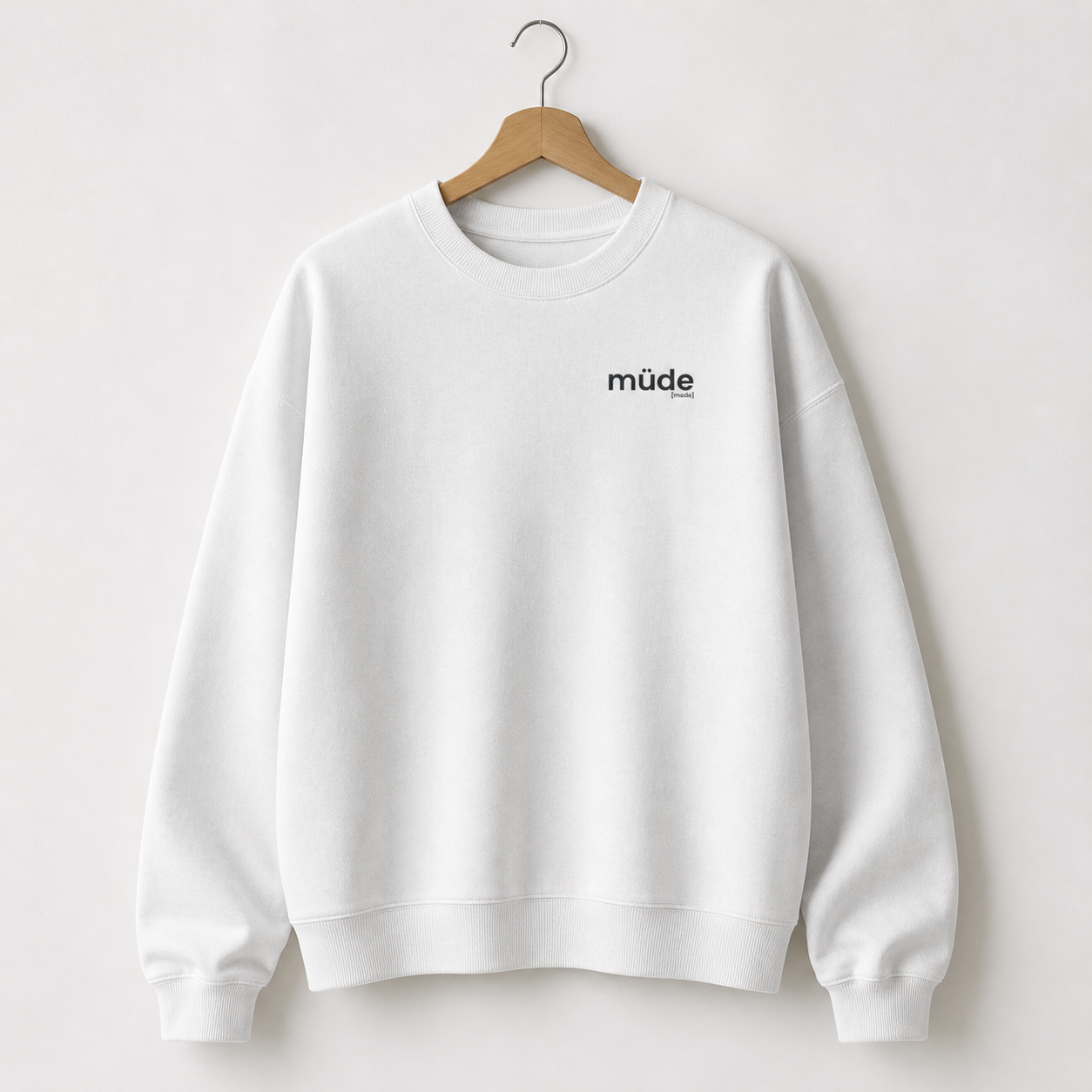 müde. – Bio Oversized Sweatshirt für ehrliche Tage White Joispulse Store Sweatshirts