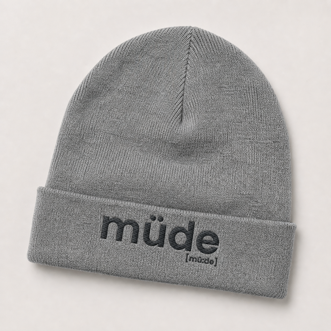 müde. – Bio Beanie für ehrlich-müde Tage Mid Heather Grey One Size Joispulse Store Kappen & Mützen