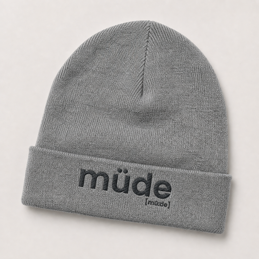 müde. – Bio Beanie für ehrlich-müde Tage Mid Heather Grey One Size Joispulse Store Kappen & Mützen
