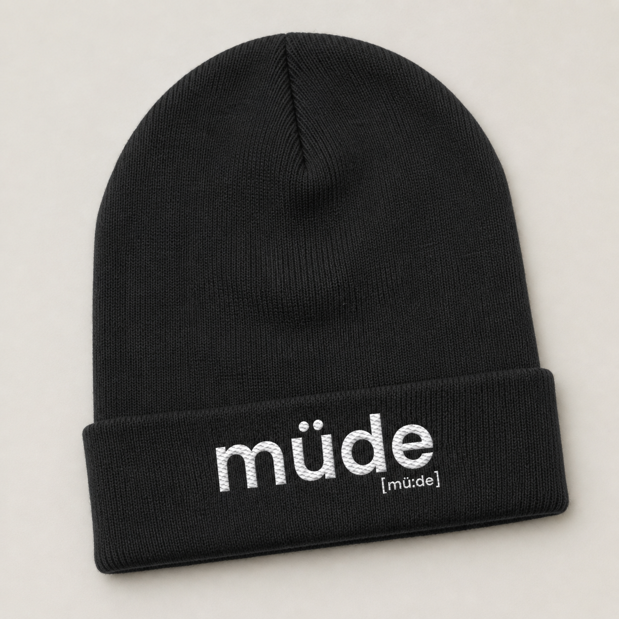 müde. – Bio Beanie für ehrlich-müde Tage Black One Size Joispulse Store Kappen & Mützen
