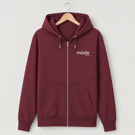 müde. – Bio Zip-Hoodie für ehrliche Übergänge Burgundy Joispulse Store Jacken/ Zipper
