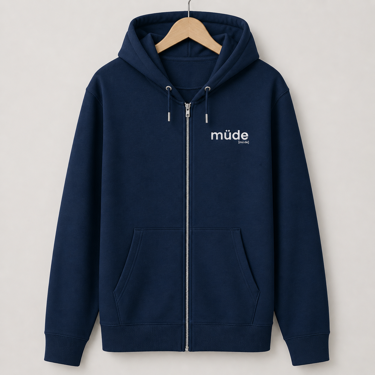 müde. – Bio Zip-Hoodie für ehrliche Übergänge French Navy Joispulse Store Jacken/ Zipper