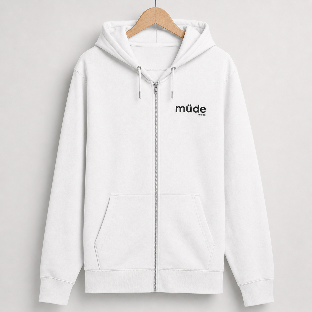 müde. – Bio Zip-Hoodie für ehrliche Übergänge White Joispulse Store Jacken/ Zipper