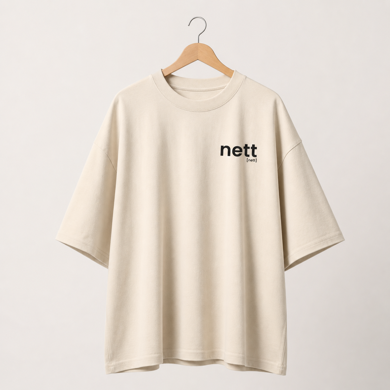 nett. – Bio Oversized T-Shirt mit Stehkragen Natural Raw Joispulse Store Unisex-Shirts