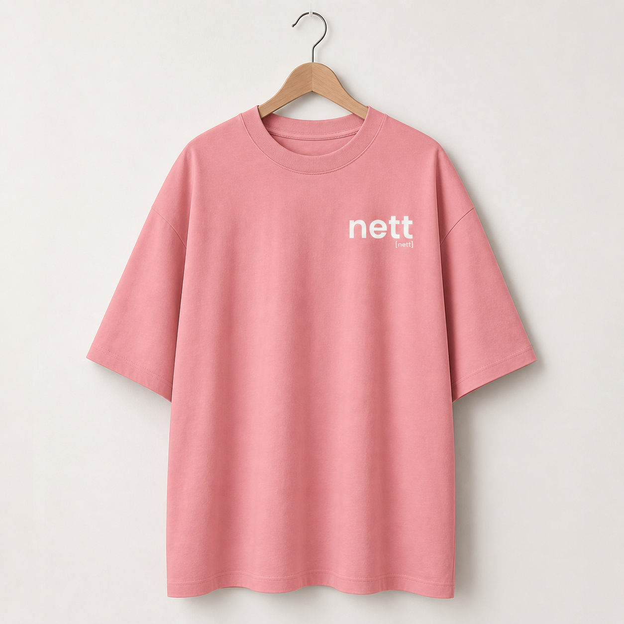 nett. – Bio Oversized T-Shirt mit Stehkragen Pink Joy Joispulse Store Unisex-Shirts