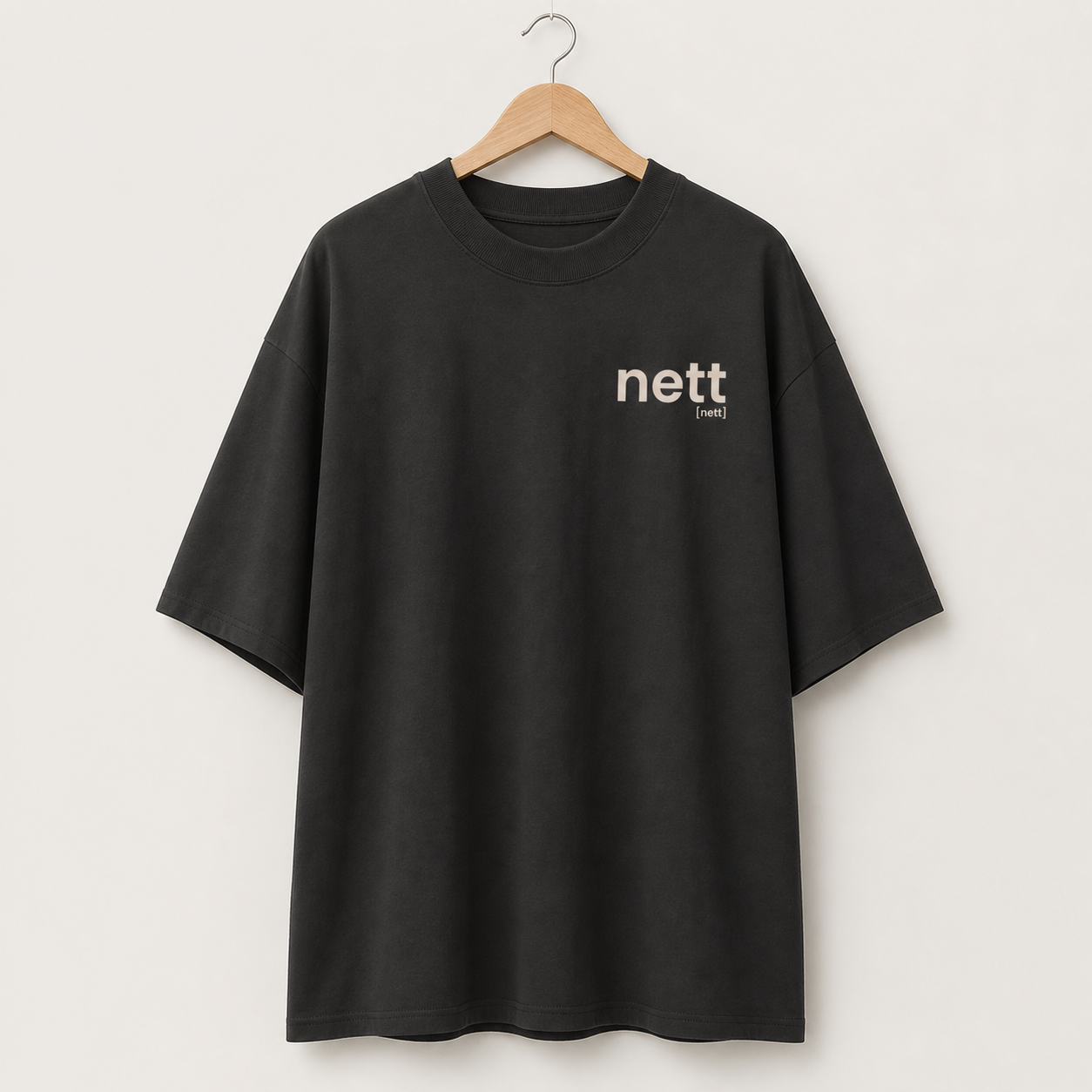nett. – Bio Oversized T-Shirt mit Stehkragen Black Joispulse Store Unisex-Shirts