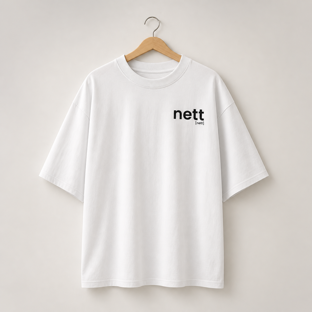 nett. – Bio Oversized T-Shirt mit Stehkragen White Joispulse Store Unisex-Shirts