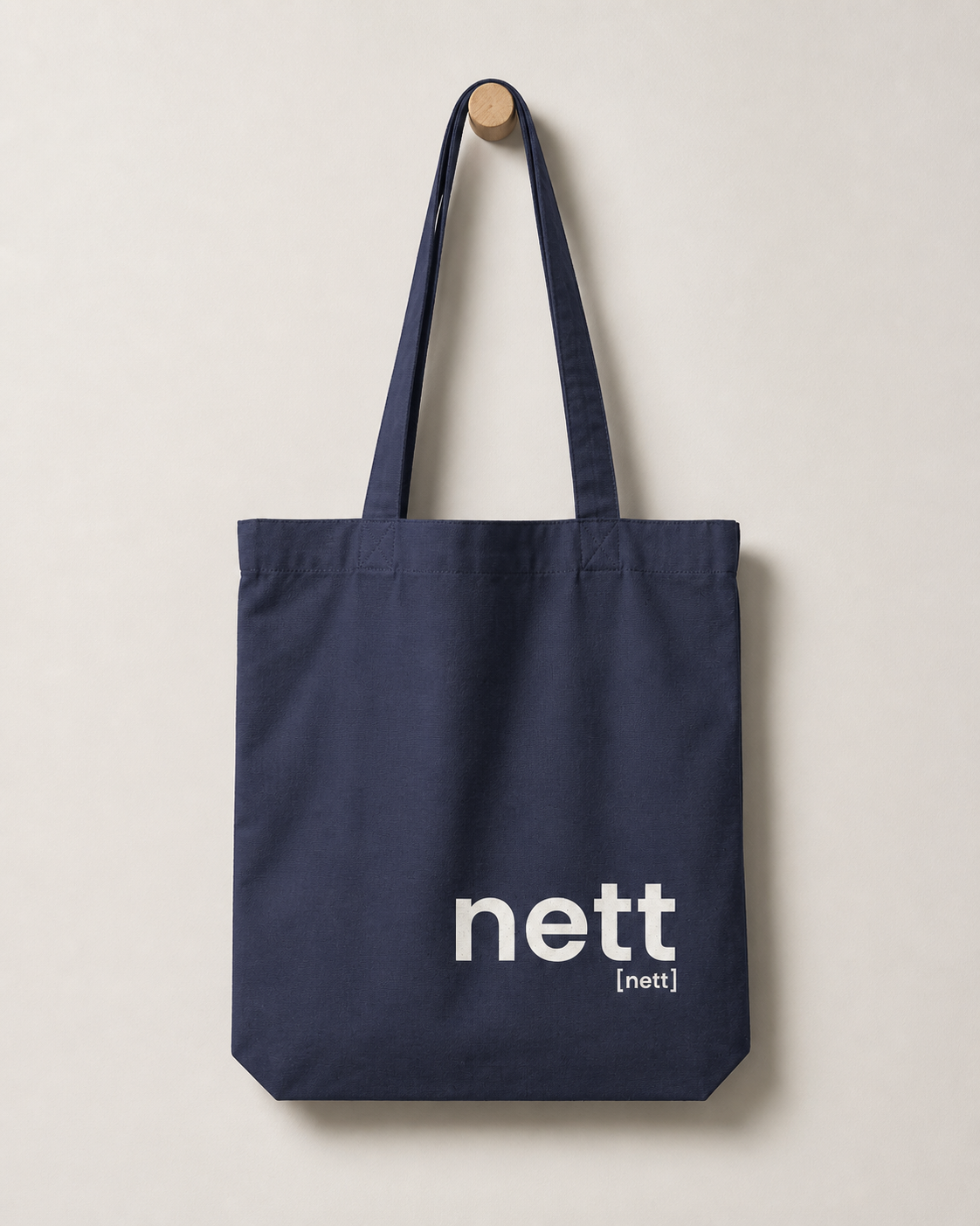 nett. – Bio Stoffbeutel mit ehrlichem Statement Midnight Blue ca. 38x42 Joispulse Store Taschen