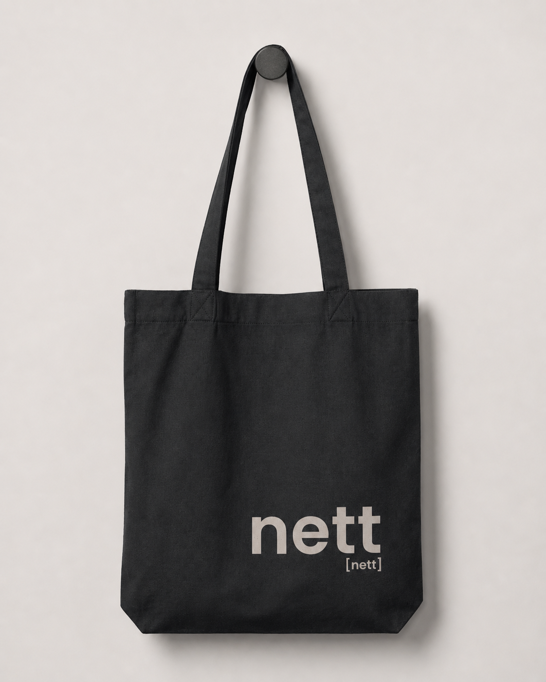 nett. – Bio Stoffbeutel mit ehrlichem Statement Black ca. 38x42 Joispulse Store Taschen