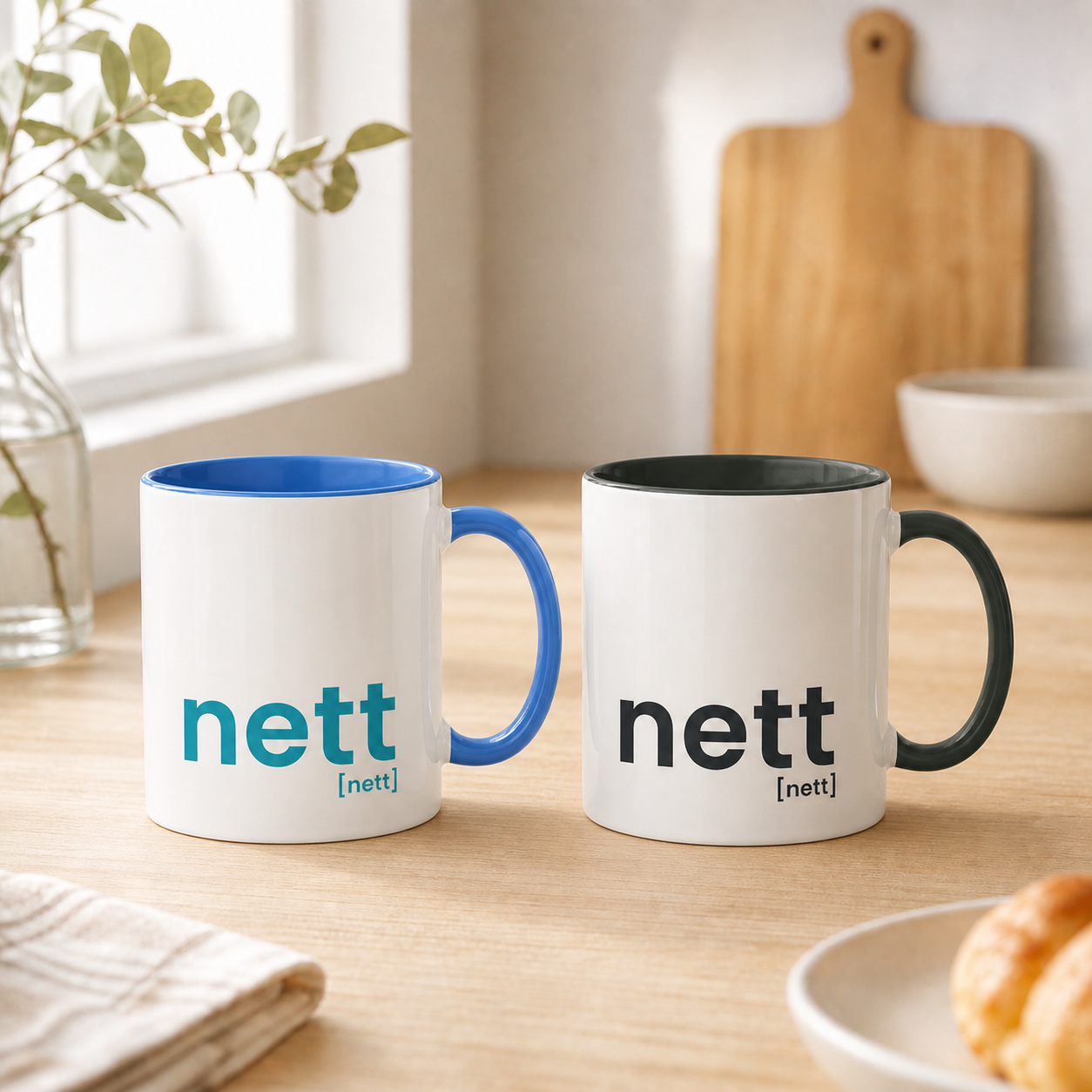 nett. – Zweifarbige Statement-Tasse für ehrliche Morgen Joispulse Store Trinkgefäße
