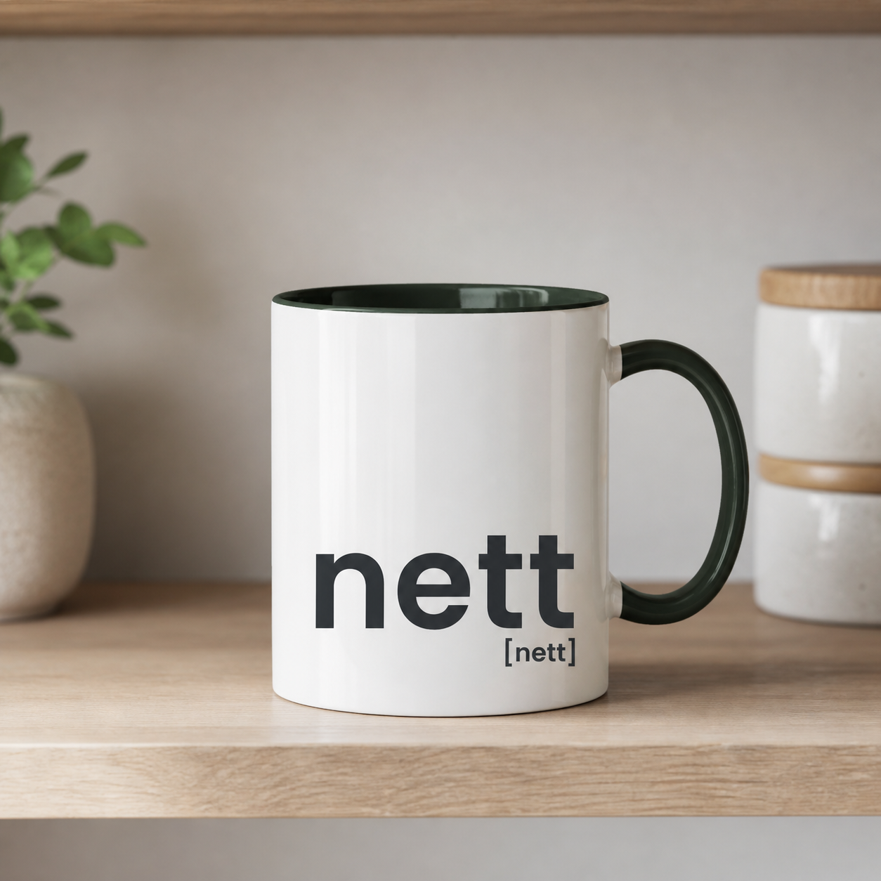 nett. – Zweifarbige Statement-Tasse für ehrliche Morgen Black 330ml Joispulse Store Trinkgefäße