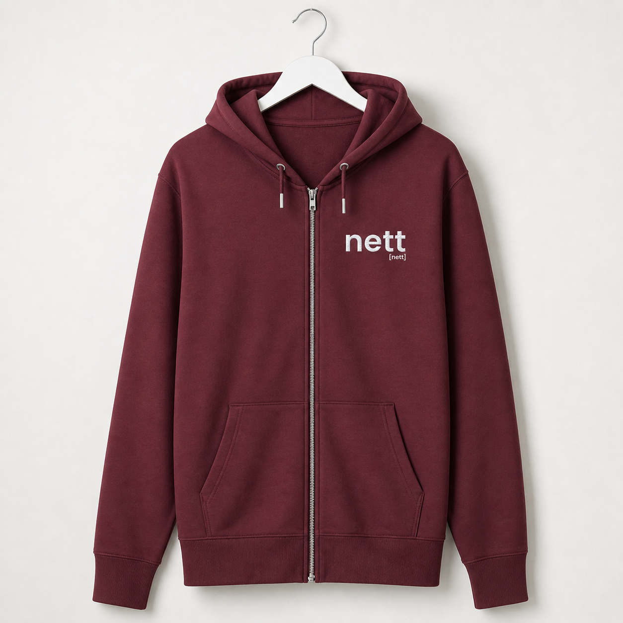 nett. – Bio Zip-Hoodie für entspannte Übergänge Burgundy Joispulse Store Jacken/ Zipper