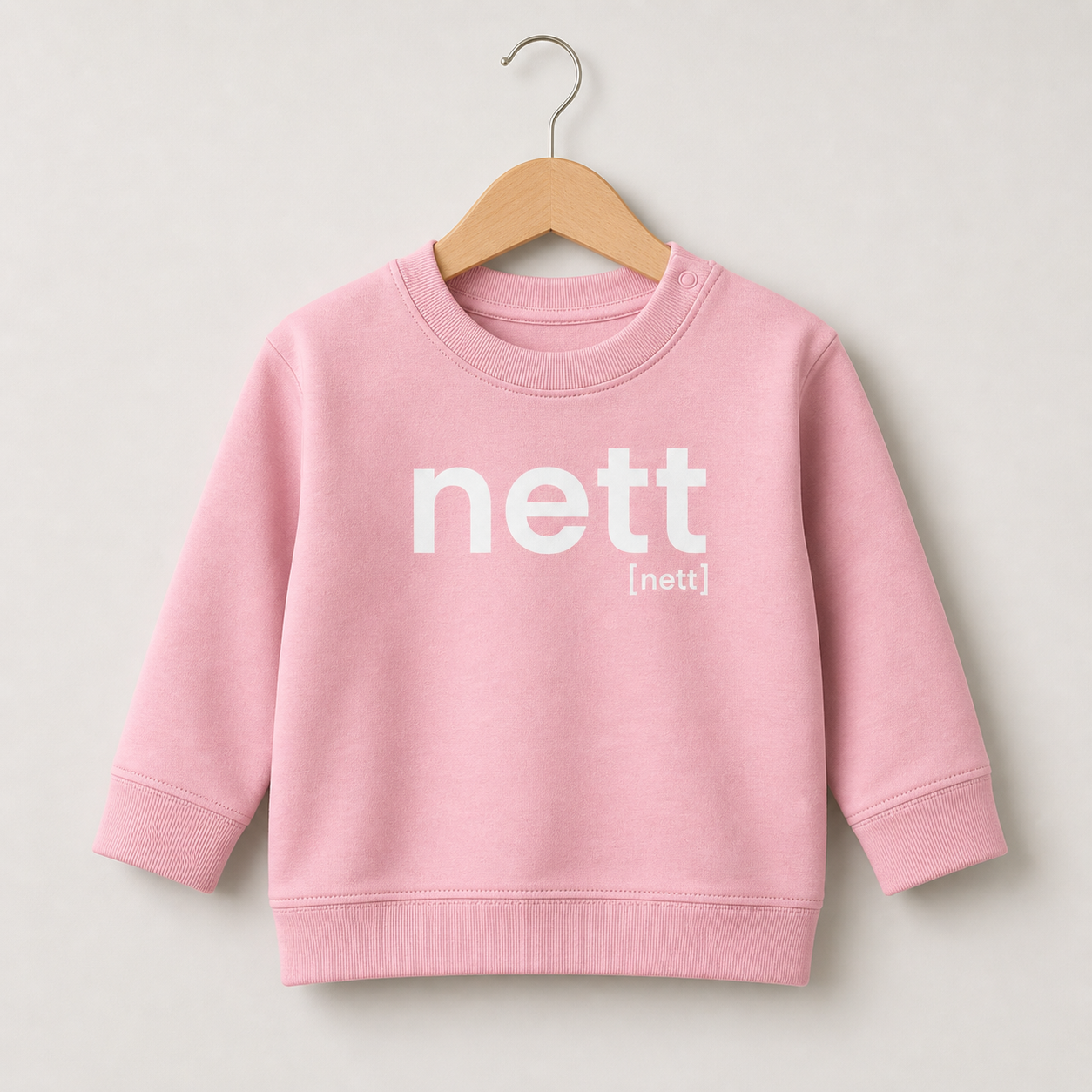 nett. – Bio Baby Sweatshirt mit Mini-Statement Cotton Pink Joispulse Store Kids & Babys