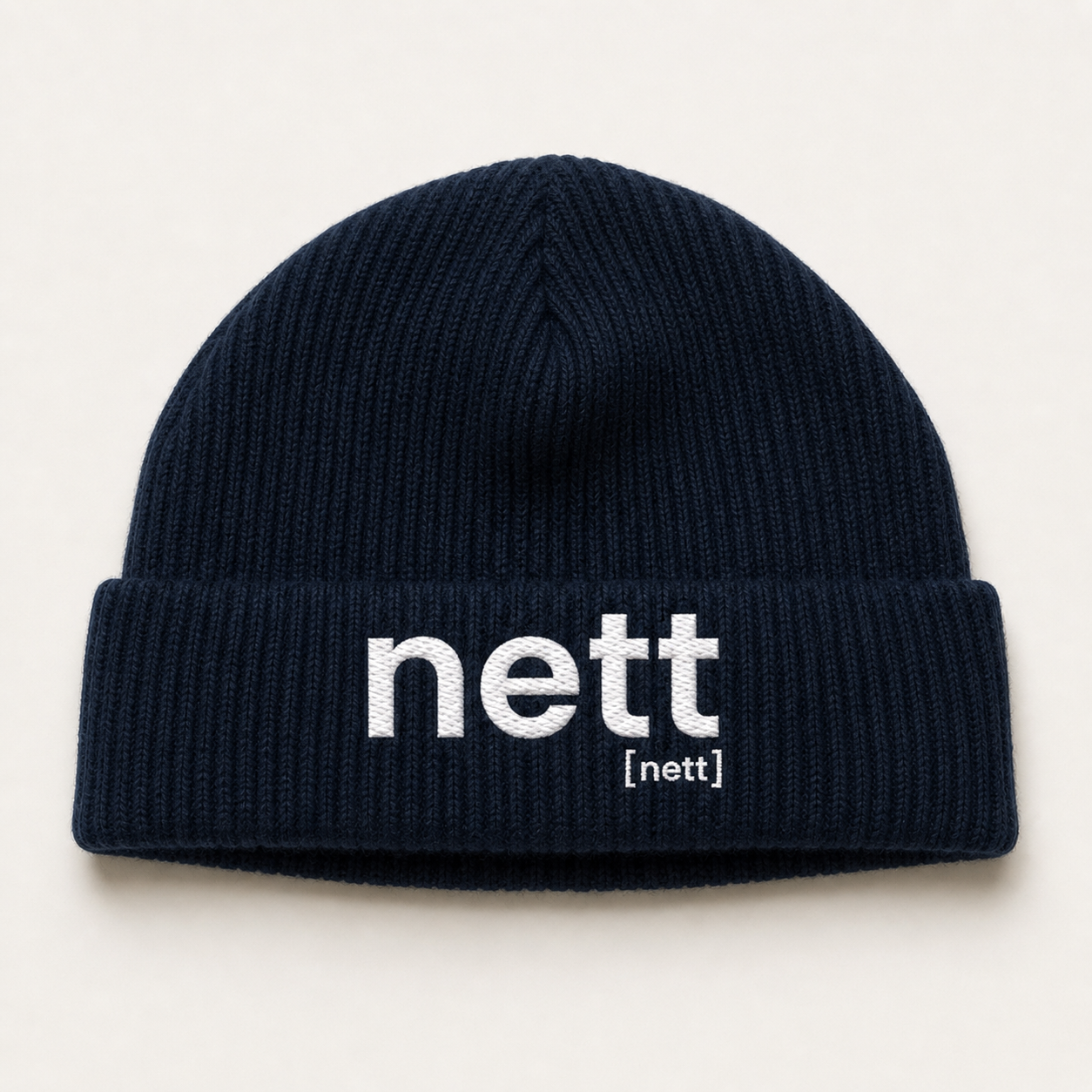 nett. – Bio Fisherman Beanie mit lässigem Strick French Navy One Size Joispulse Store Kappen & Mützen