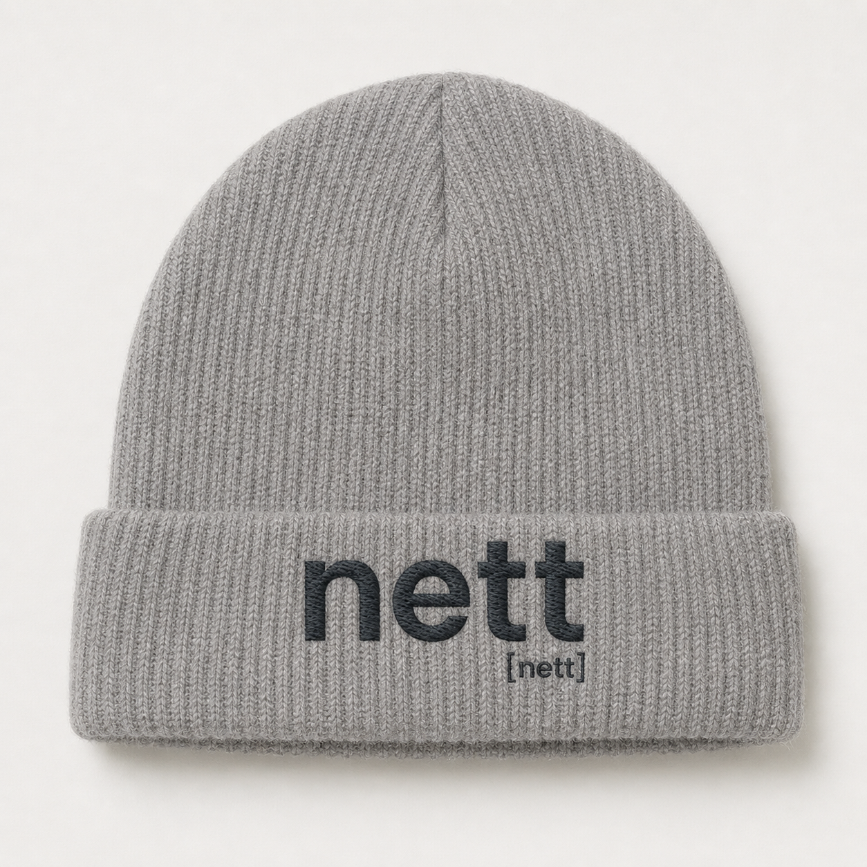 nett. – Bio Fisherman Beanie mit lässigem Strick Mid Heather Grey One Size Joispulse Store Kappen & Mützen