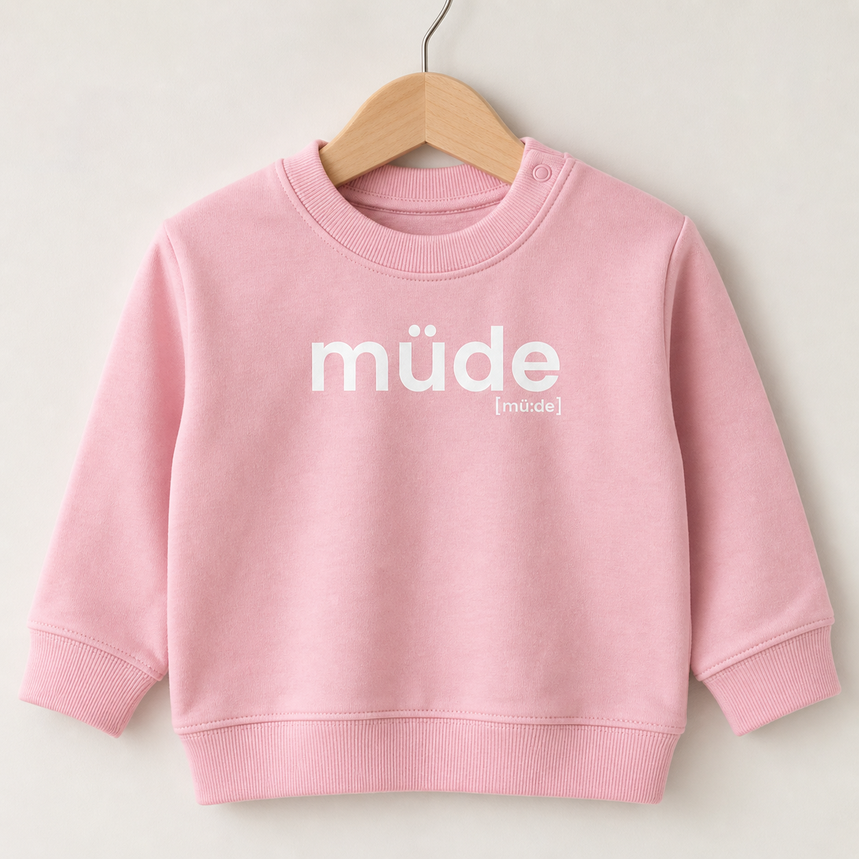 müde. – Bio Baby Sweatshirt mit Ehrlichkeitsfaktor Cotton Pink Joispulse Store Kids & Babys