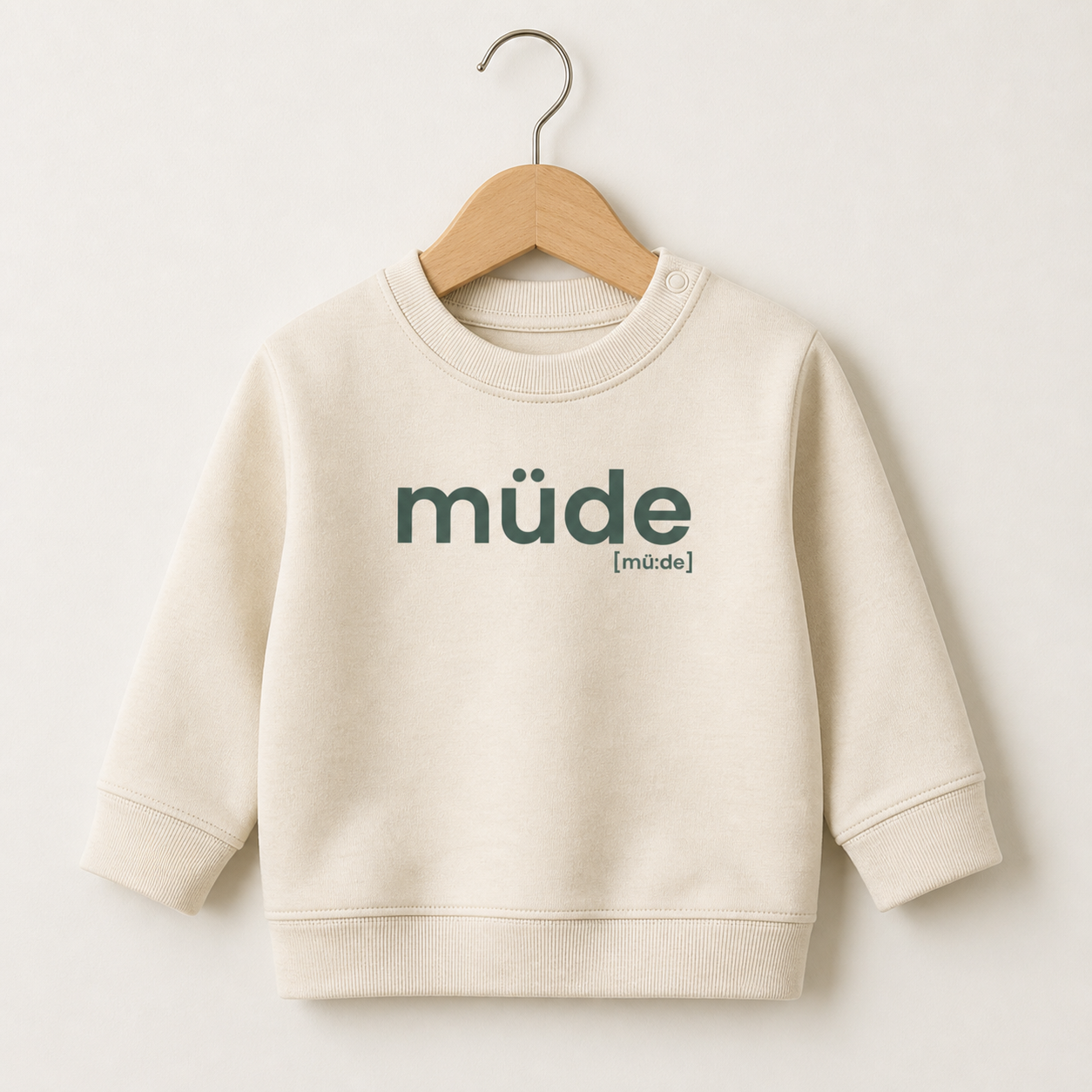 müde. – Bio Baby Sweatshirt mit Ehrlichkeitsfaktor Natural Raw Joispulse Store Kids & Babys