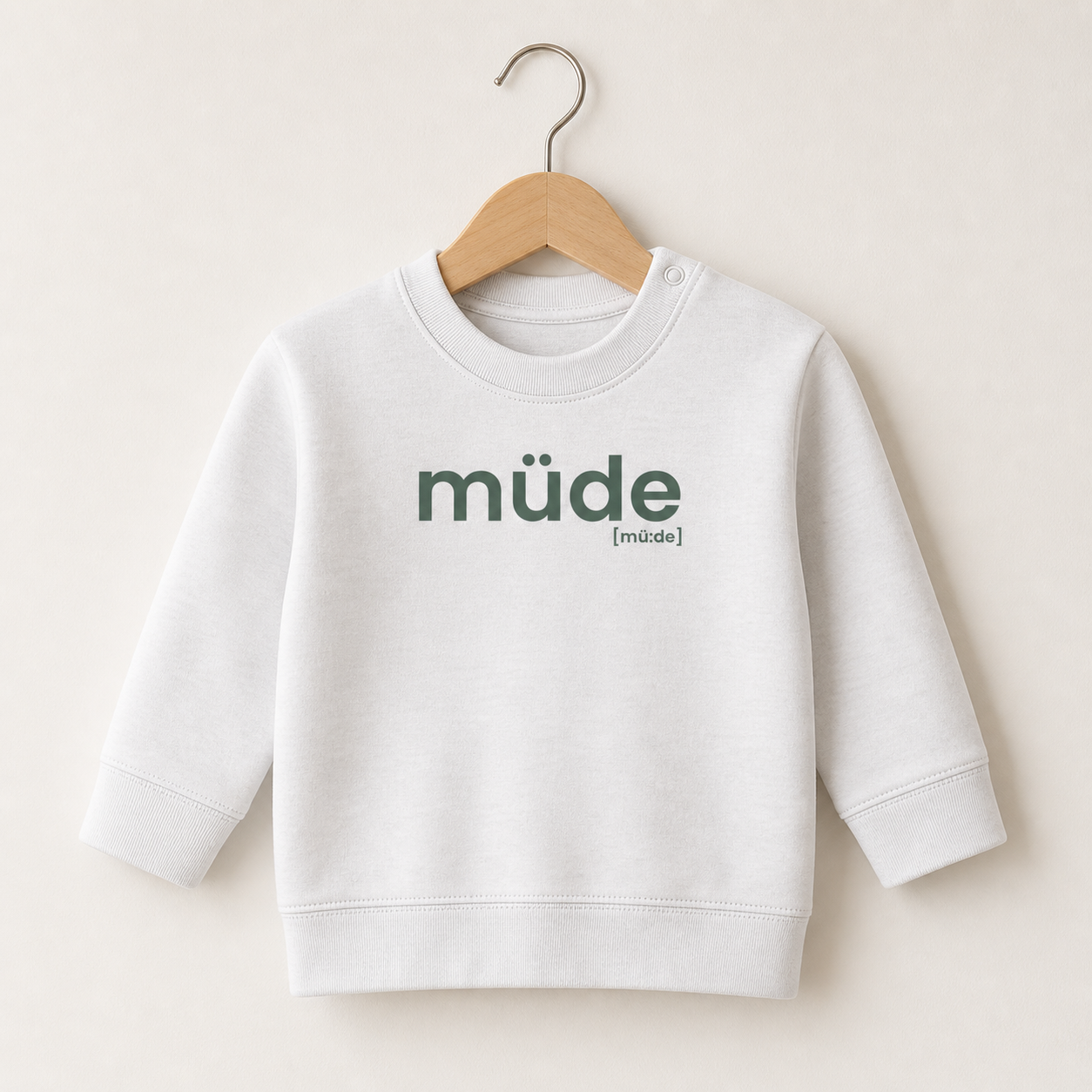 müde. – Bio Baby Sweatshirt mit Ehrlichkeitsfaktor White Joispulse Store Kids & Babys